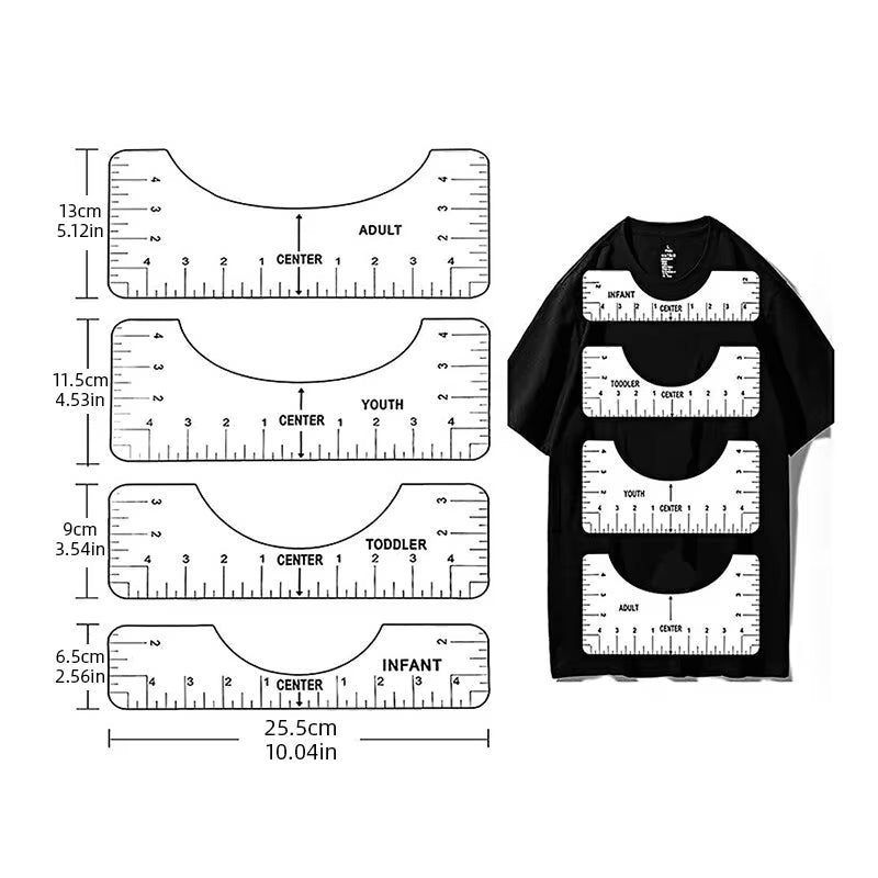 TeeAlign - T-Shirt Alignment Ruler Set