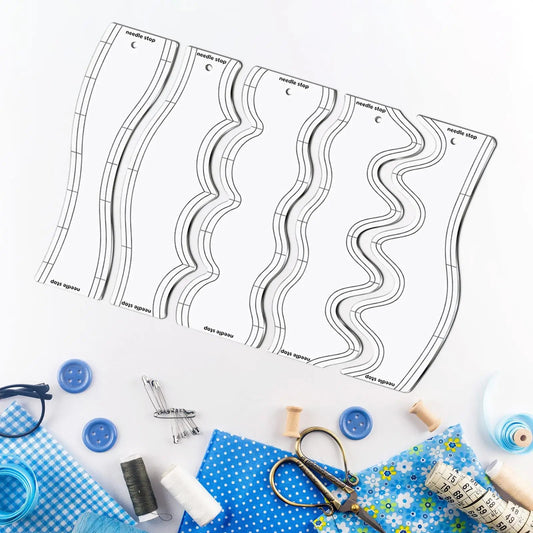 WaveStitch – 5pcs Quilting Ruler Set