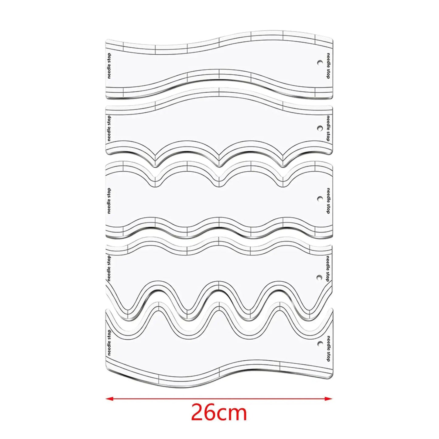 WaveStitch – 5pcs Quilting Ruler Set