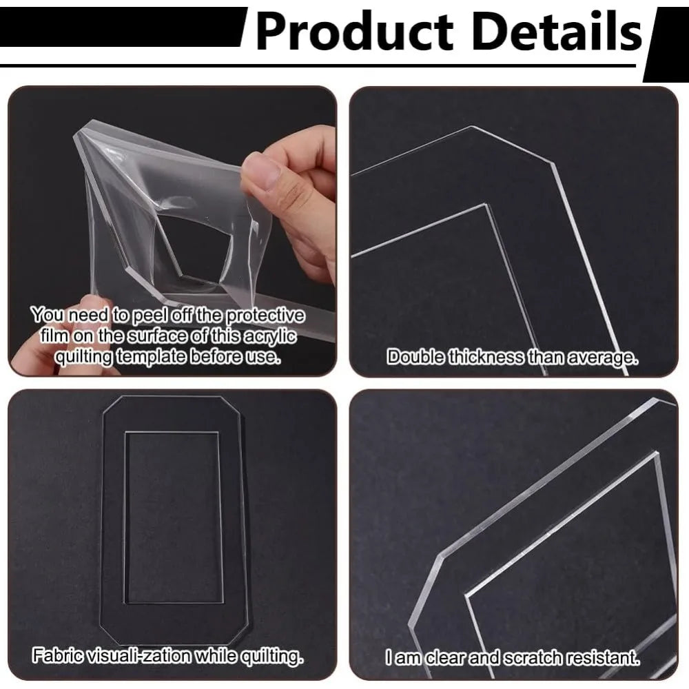 StitchFrame – Clear Acrylic Quilting Template Set