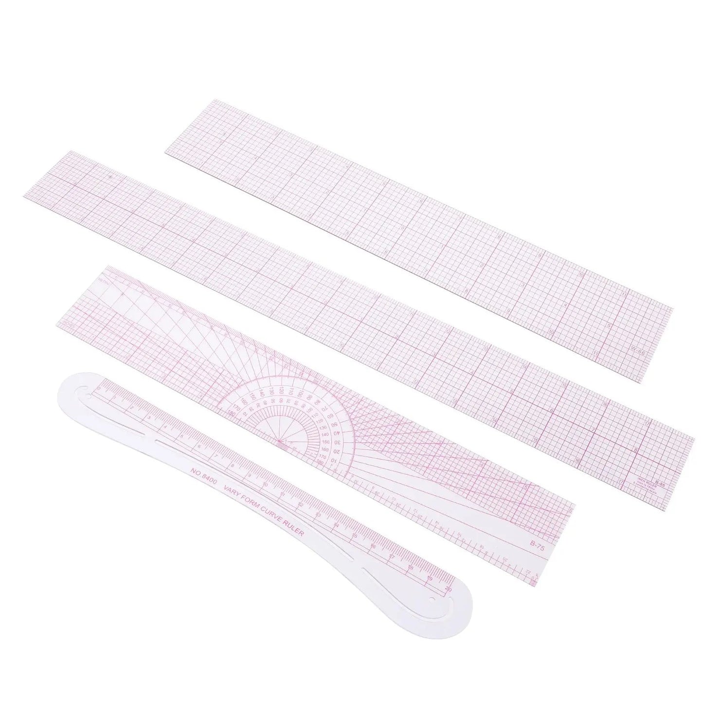 TailorPro – 4-Piece Sewing Ruler Kit