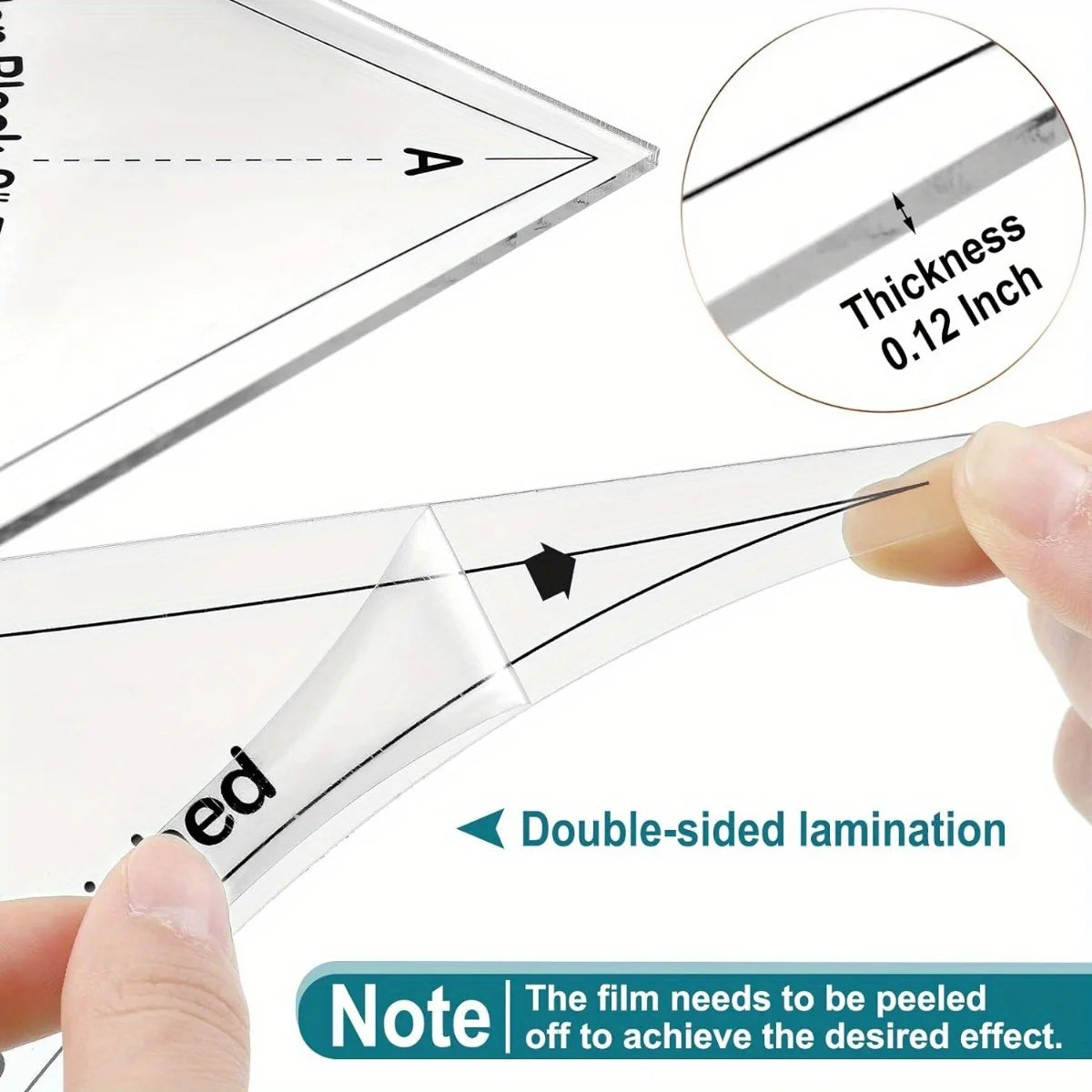 Quiltz – 3pcs Acrylic Quilting Ruler and Template Set