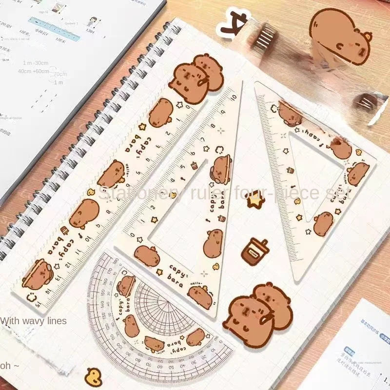 CapyRuler – 4PCS Acrylic Cartoon Ruler Set