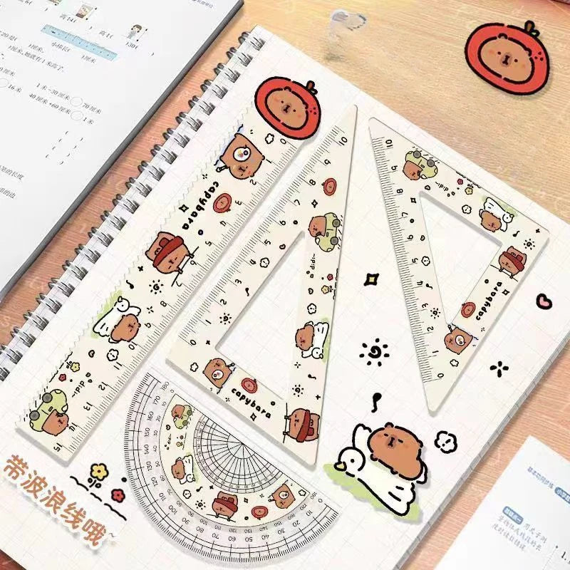CapyRuler – 4PCS Acrylic Cartoon Ruler Set