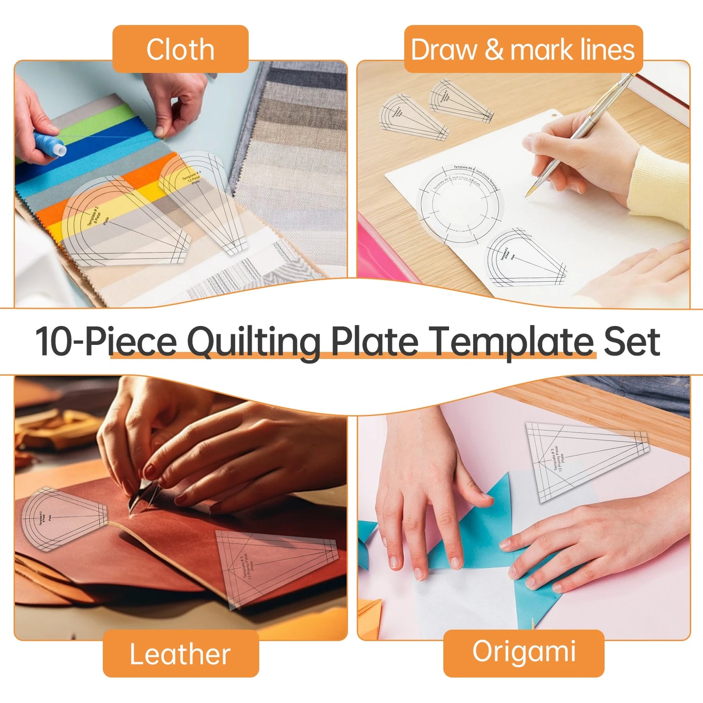 Petalique – 10PCS Acrylic Quilting Template & Ruler Set