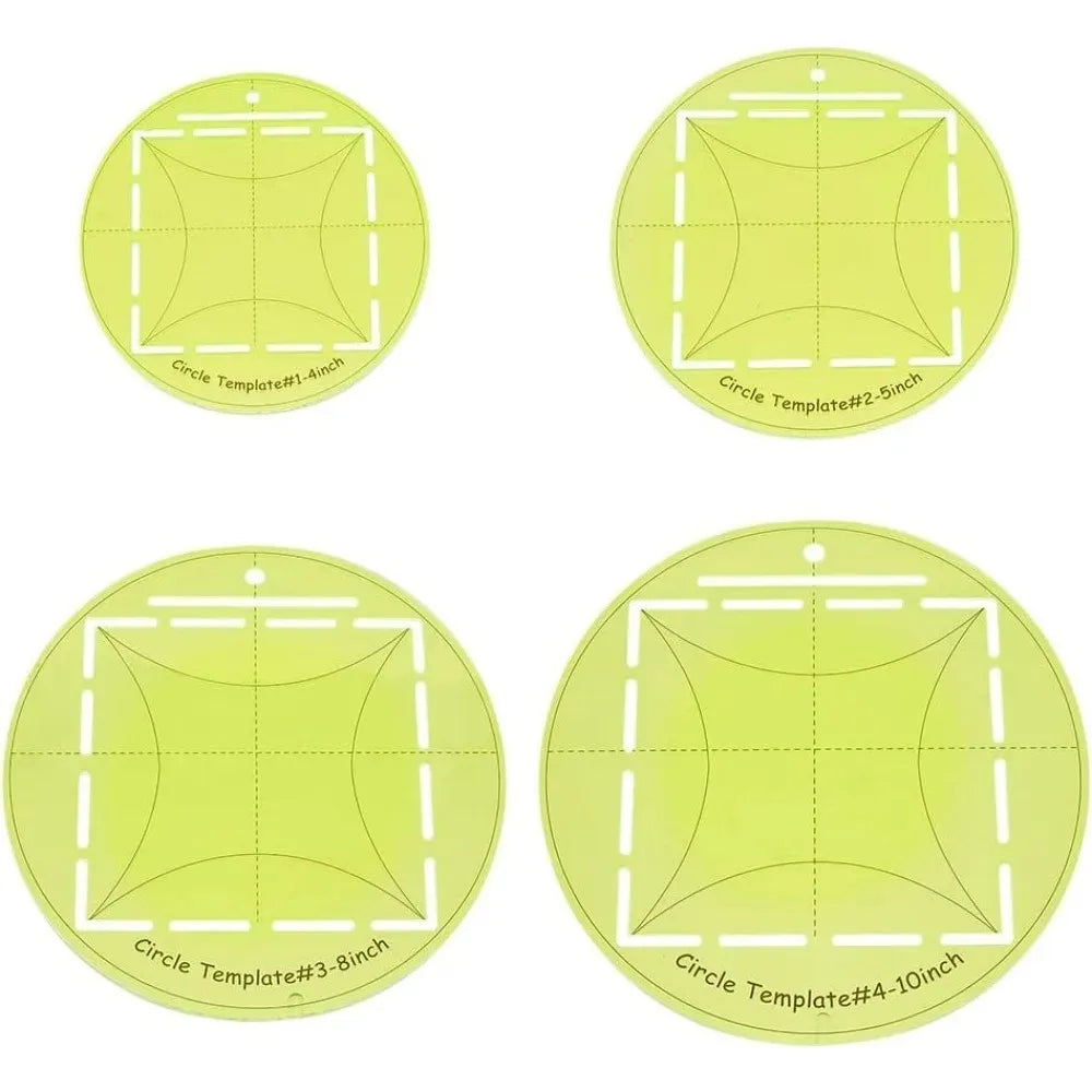 CircleCraft – 4-Piece Round Quilting Template Set