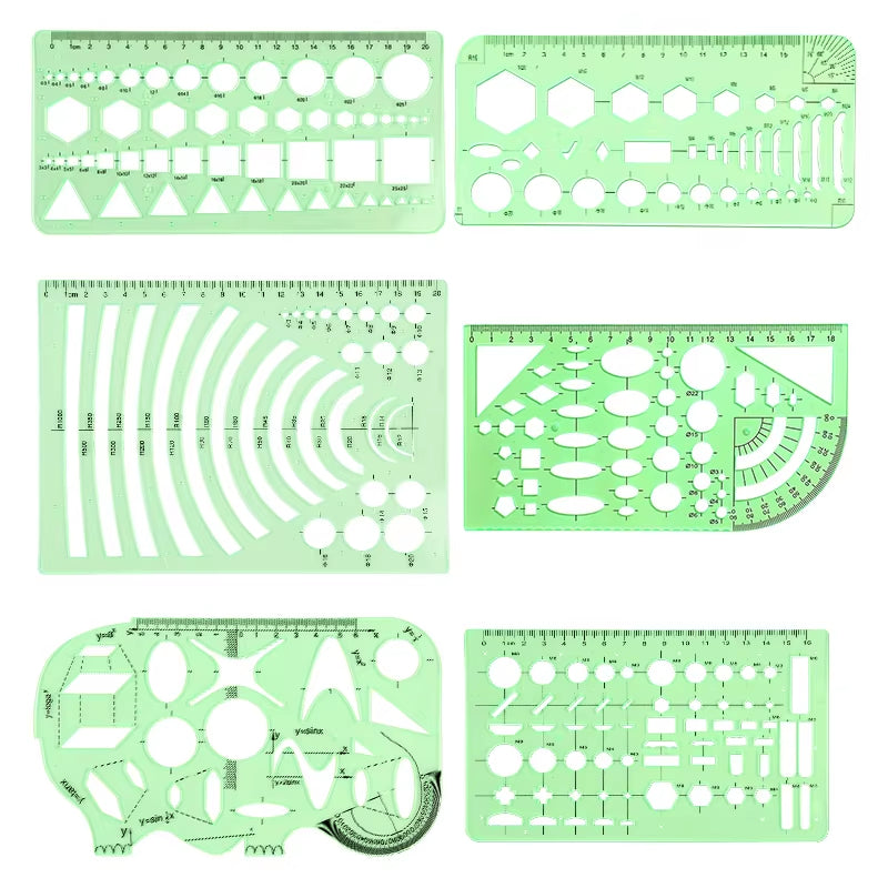 KRABALL – 6Pcs Plastic Sewing Quilting Ruler Set