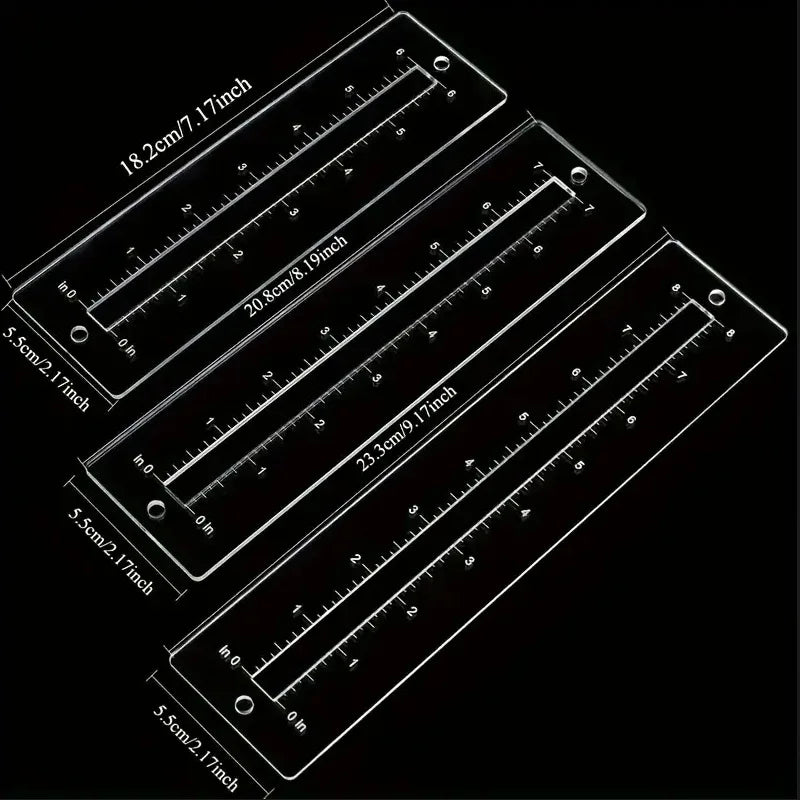 Zipvera – 3Pcs Acrylic Zipper Making Template Set