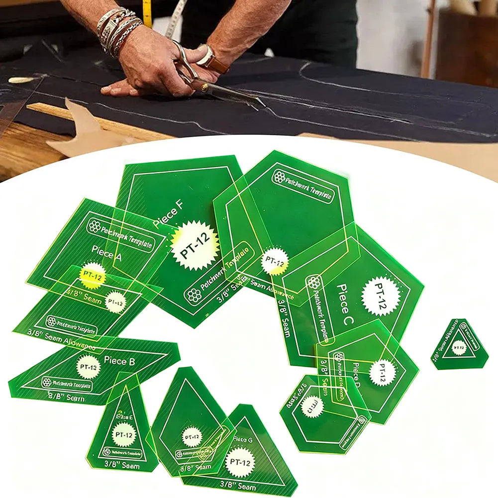 Geomira – 12-Piece Quilting Template Set