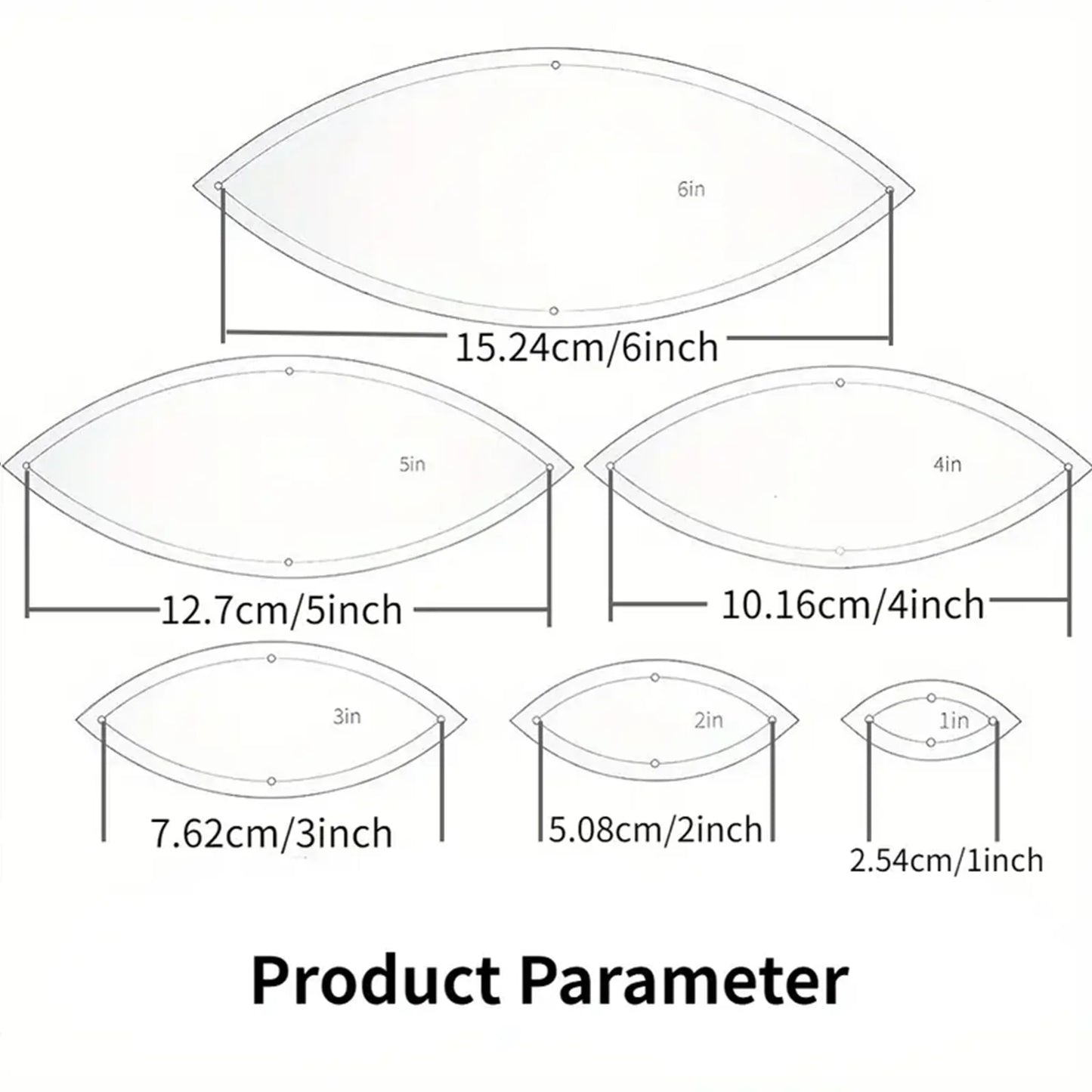 Ovalora – 6PCS Transparent Acrylic Oval Template Set