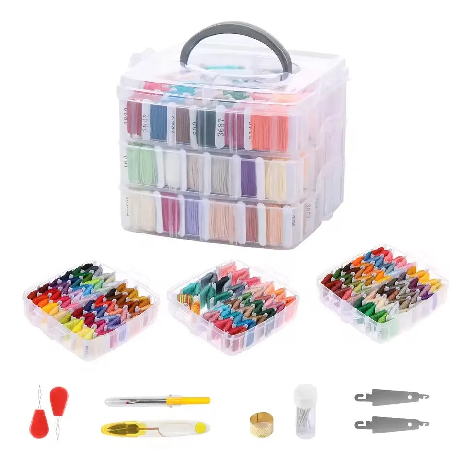 StitchSpectrum – 150 Color Embroidery Floss Kit with 3