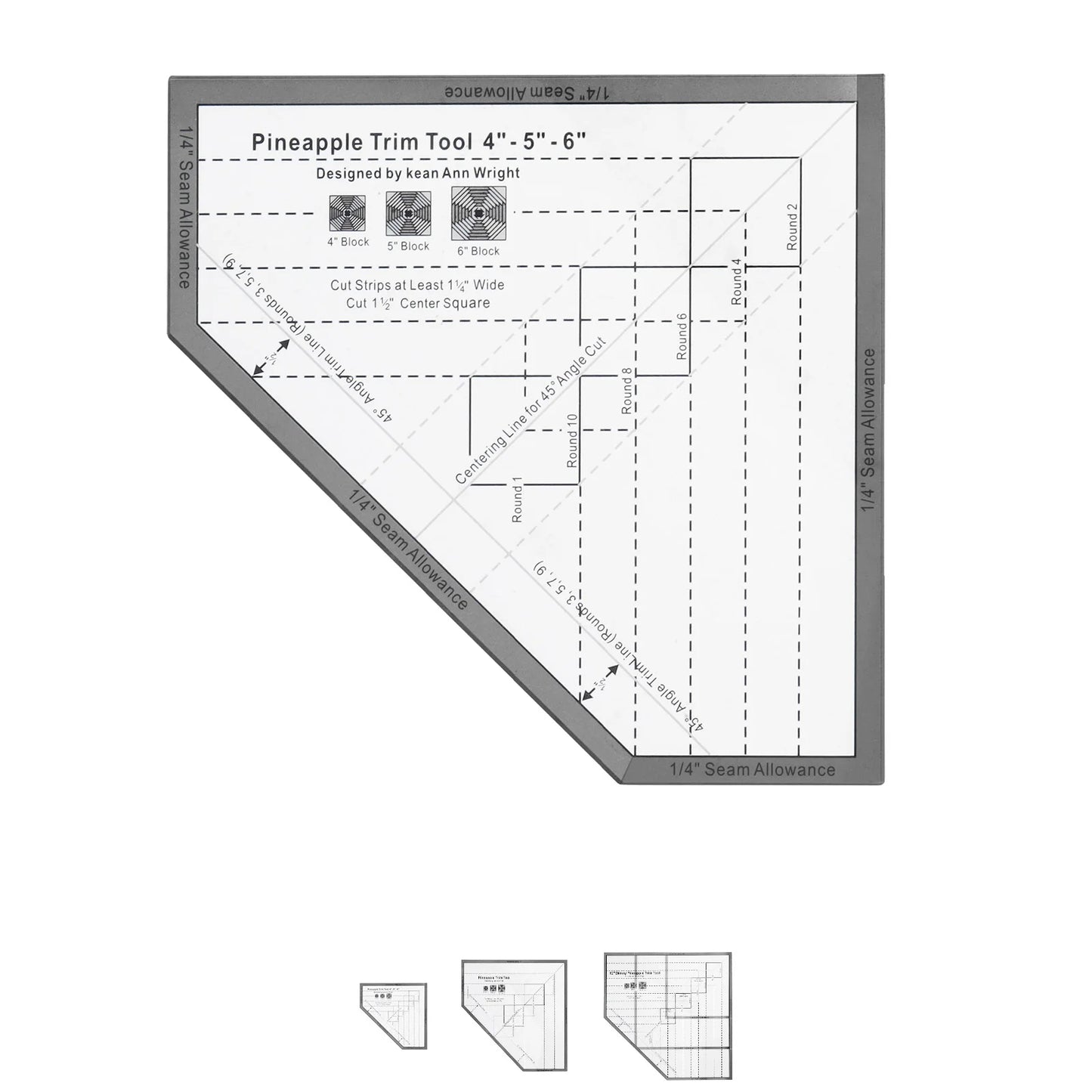 PineAlign – Acrylic Pineapple Quilt Guide Template Ruler