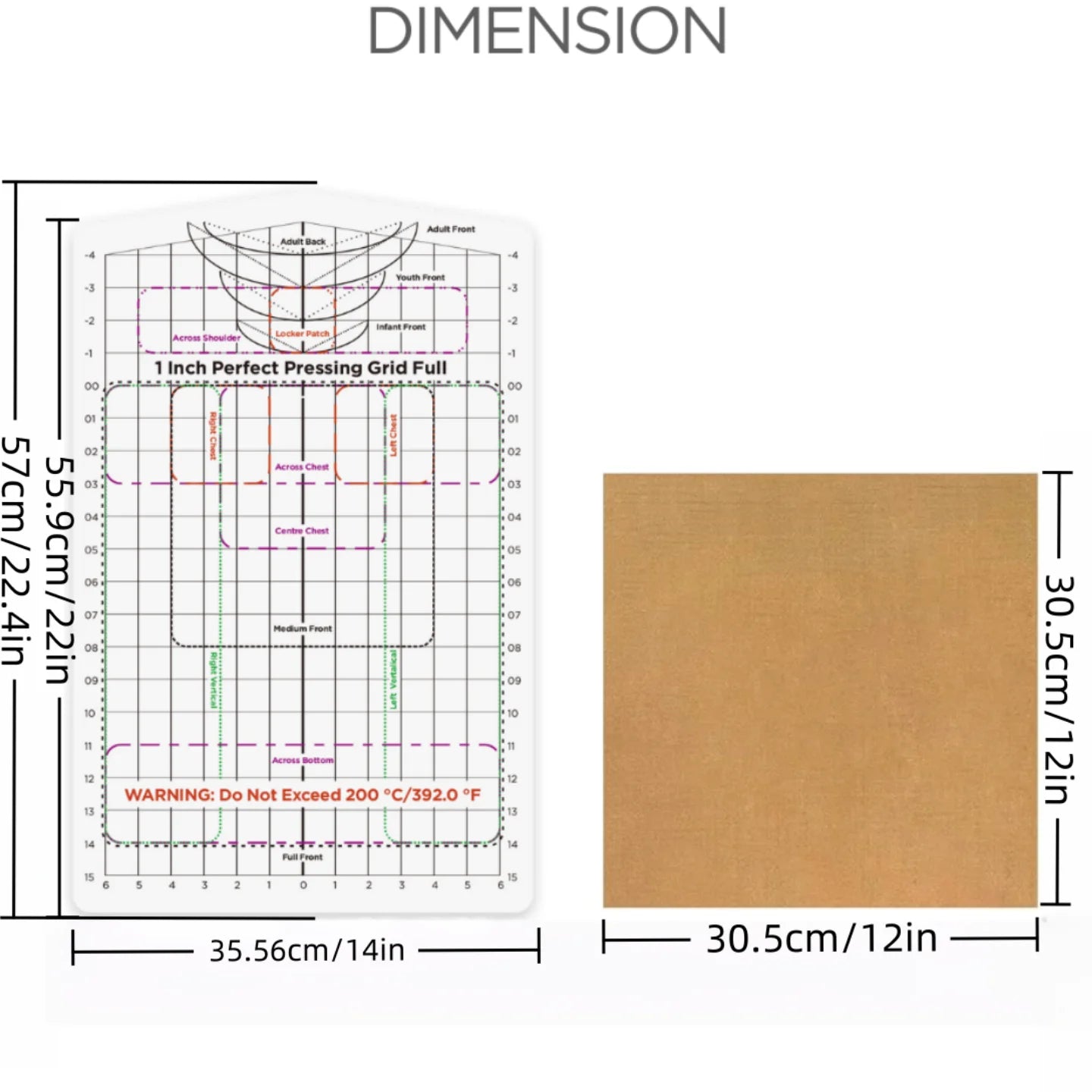 VinylSetra – 2-Piece Heat Press T-Shirt Alignment Ruler Set