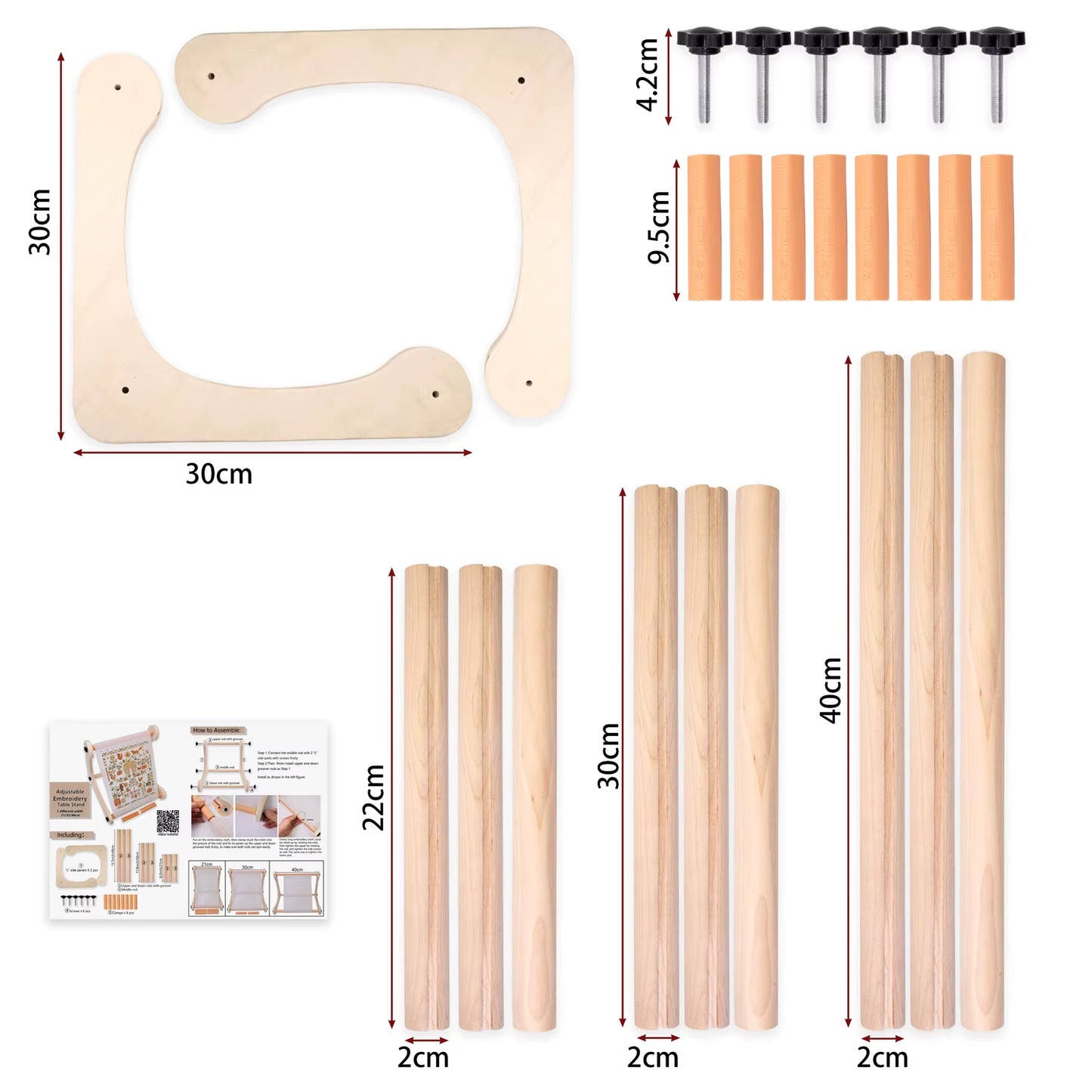StitchRestora – Adjustable Wooden L-Shape Table Stand