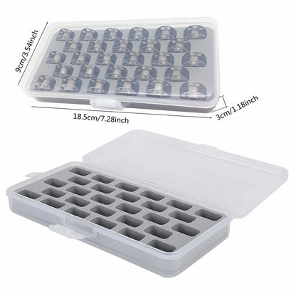 BobbinNestia – 28-Slot Transparent Bobbin Storage Case