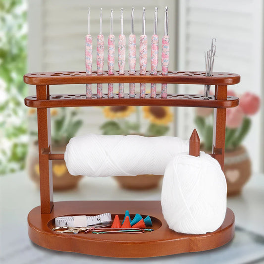 SpinNest – Portable Rotating Yarn Holder with Storage Rack