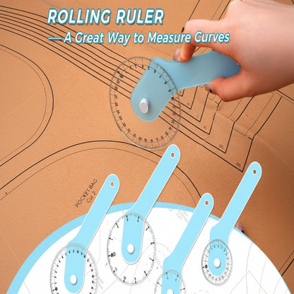 CurveRolla – Dual-Scale Curved Sewing Wheel Ruler