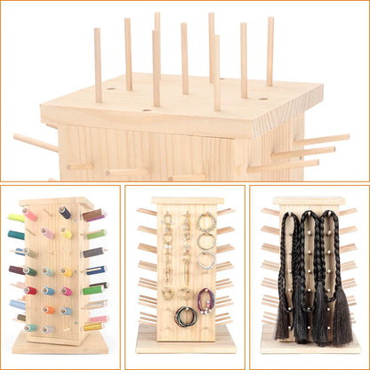 Threadorae – 93-Spool Rotating Wooden Thread Rack
