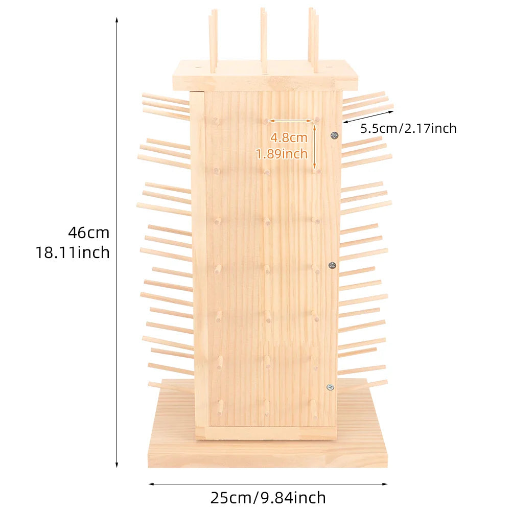 Threadorae – 93-Spool Rotating Wooden Thread Rack