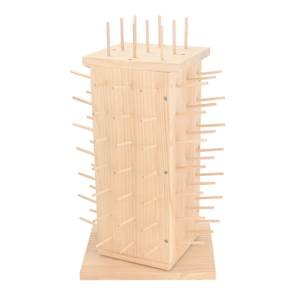 Threadorae – 93-Spool Rotating Wooden Thread Rack