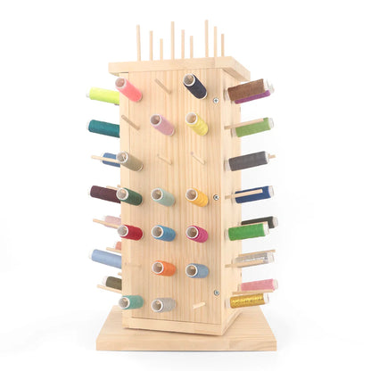 Threadorae – 93-Spool Rotating Wooden Thread Rack