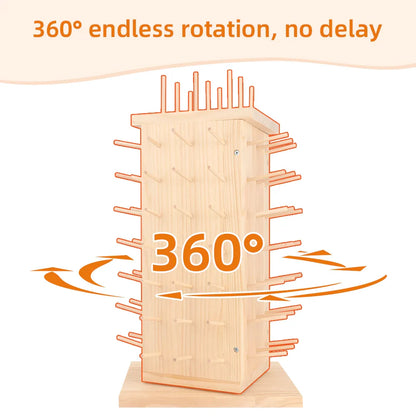 Threadorae – 93-Spool Rotating Wooden Thread Rack
