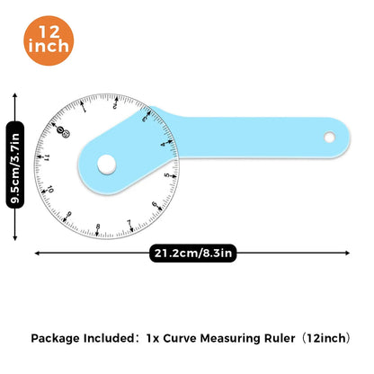 CurveRolla – Dual-Scale Curved Sewing Wheel Ruler
