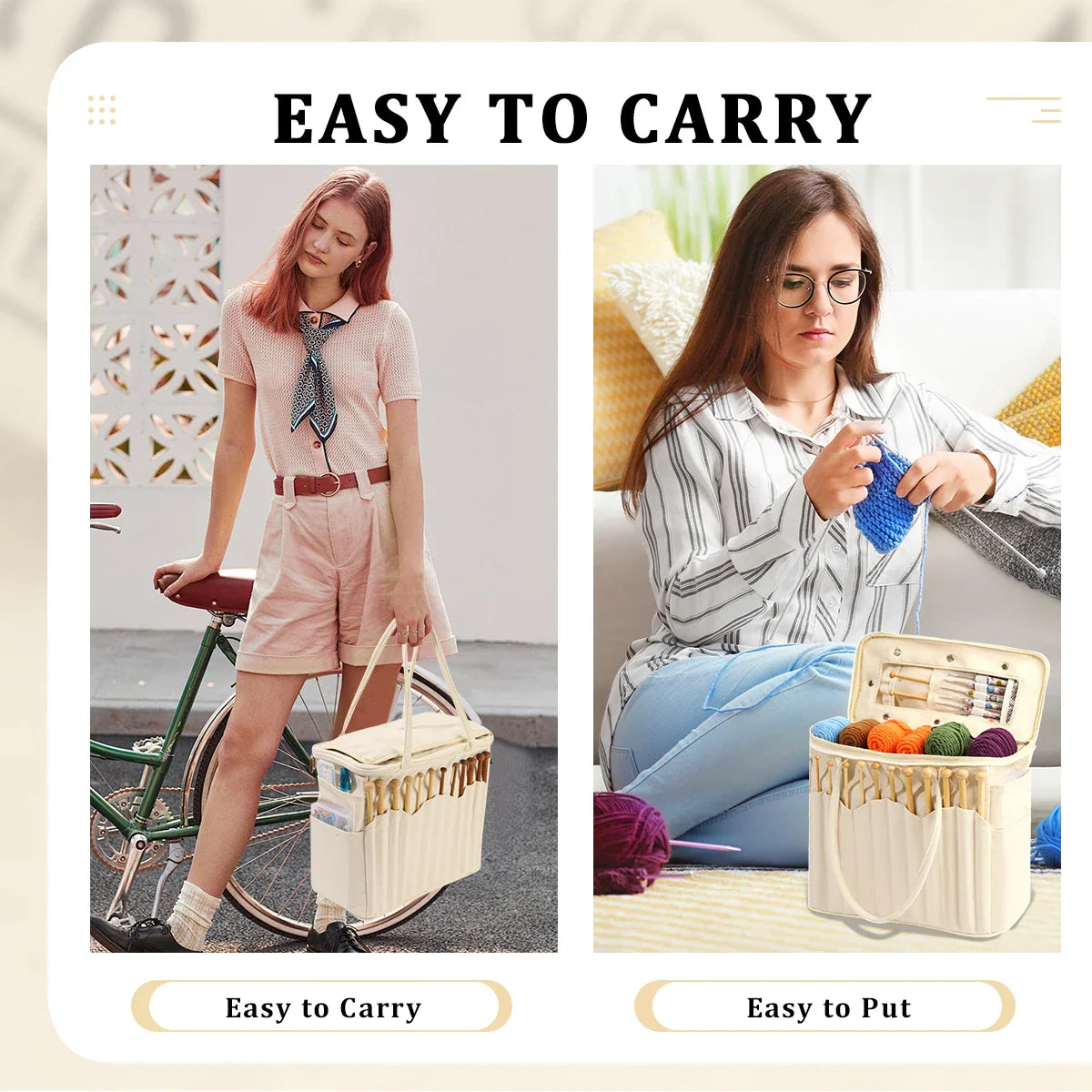 YarnCove – Large Capacity Knitting & Crochet Storage Bag