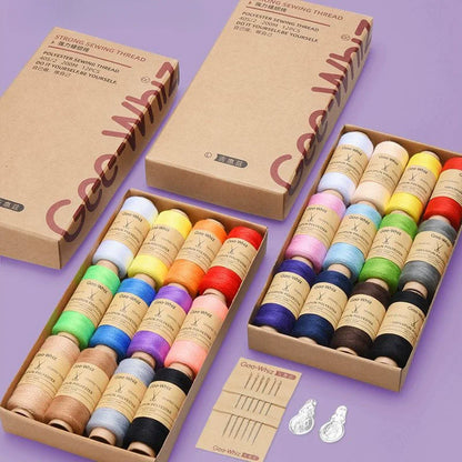 Stitchra – 12-Piece Cowhide Color Sewing Thread Set