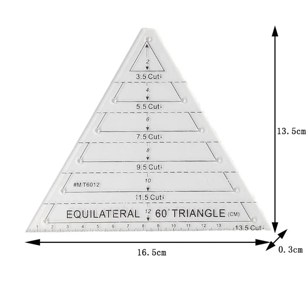 TriClearra – Acrylic Triangle Quilting & Patchwork Ruler