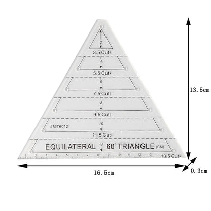TriClearra – Acrylic Triangle Quilting & Patchwork Ruler