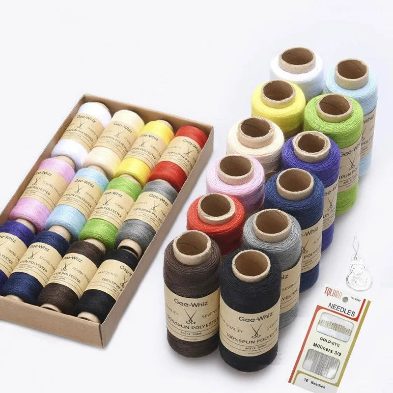 Stitchra – 12-Piece Cowhide Color Sewing Thread Set