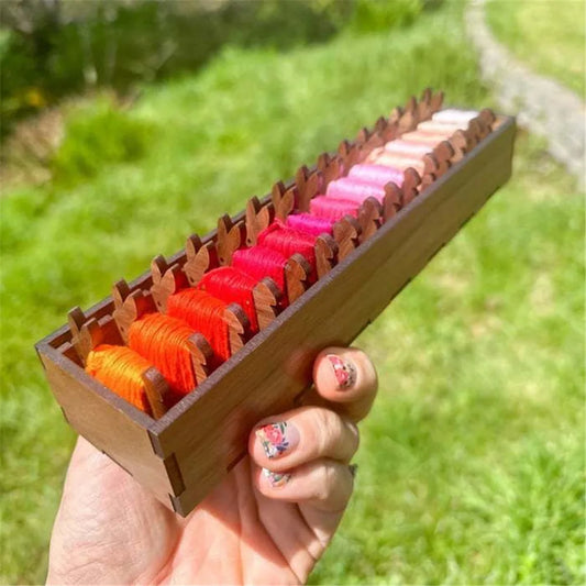 StitchSafari – Wooden Embroidery Floss Organizer Box