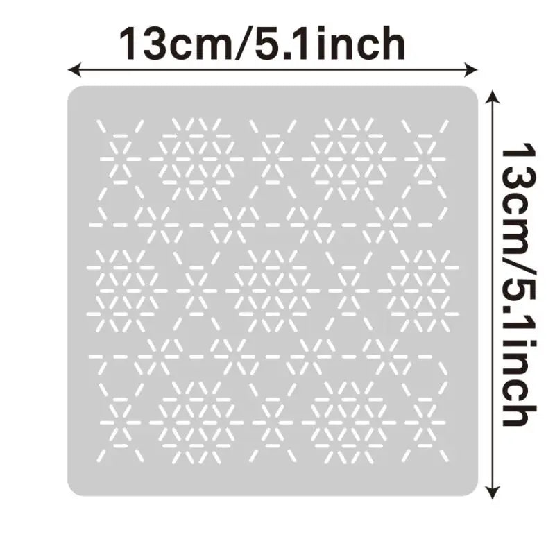 StitchGeomia –  Reusable Sashiko & Embroidery Stencil Set