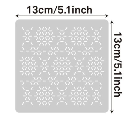 StitchGeomia –  Reusable Sashiko & Embroidery Stencil Set