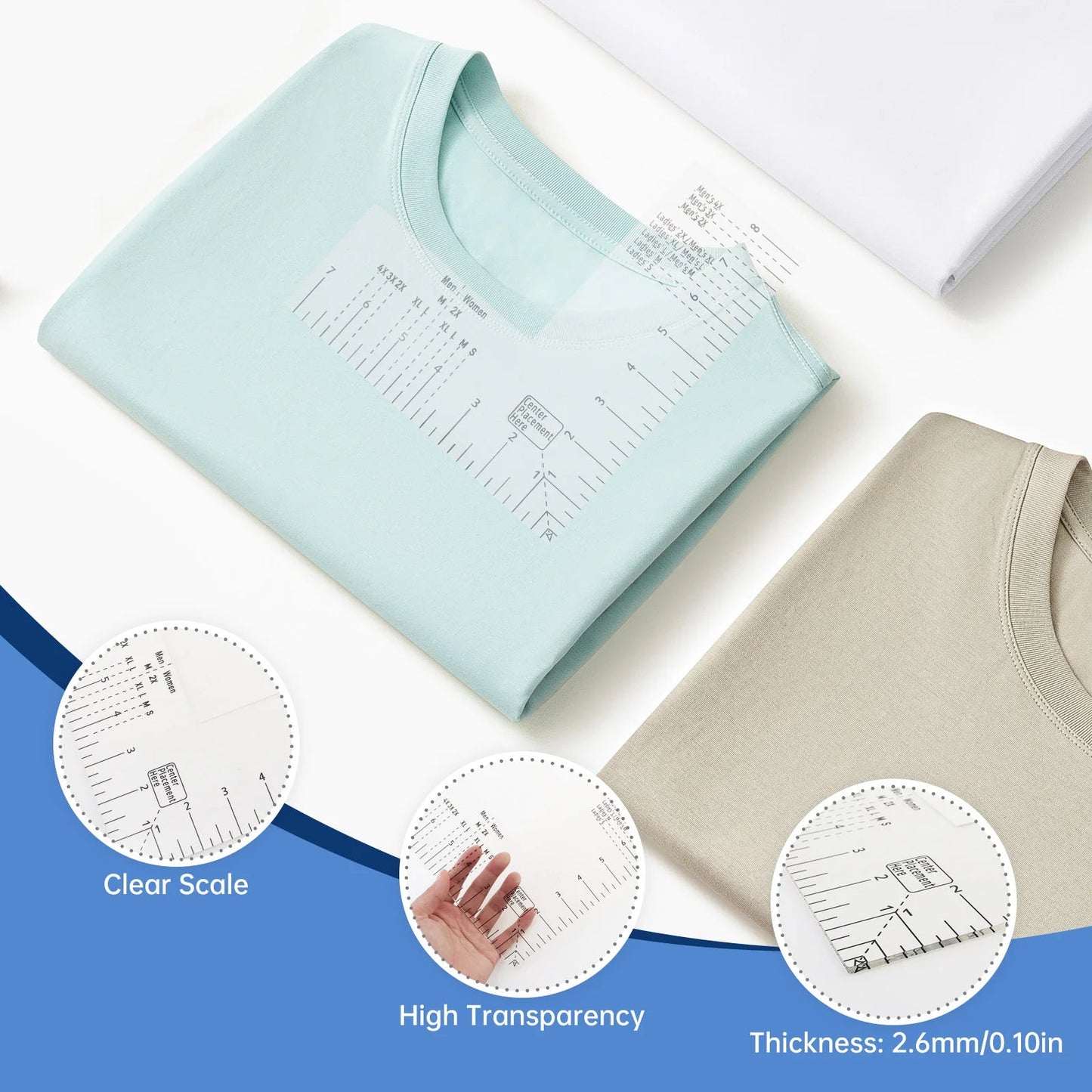 AlignFlow – Acrylic T-Shirt Ruler & Logo Placement Guide