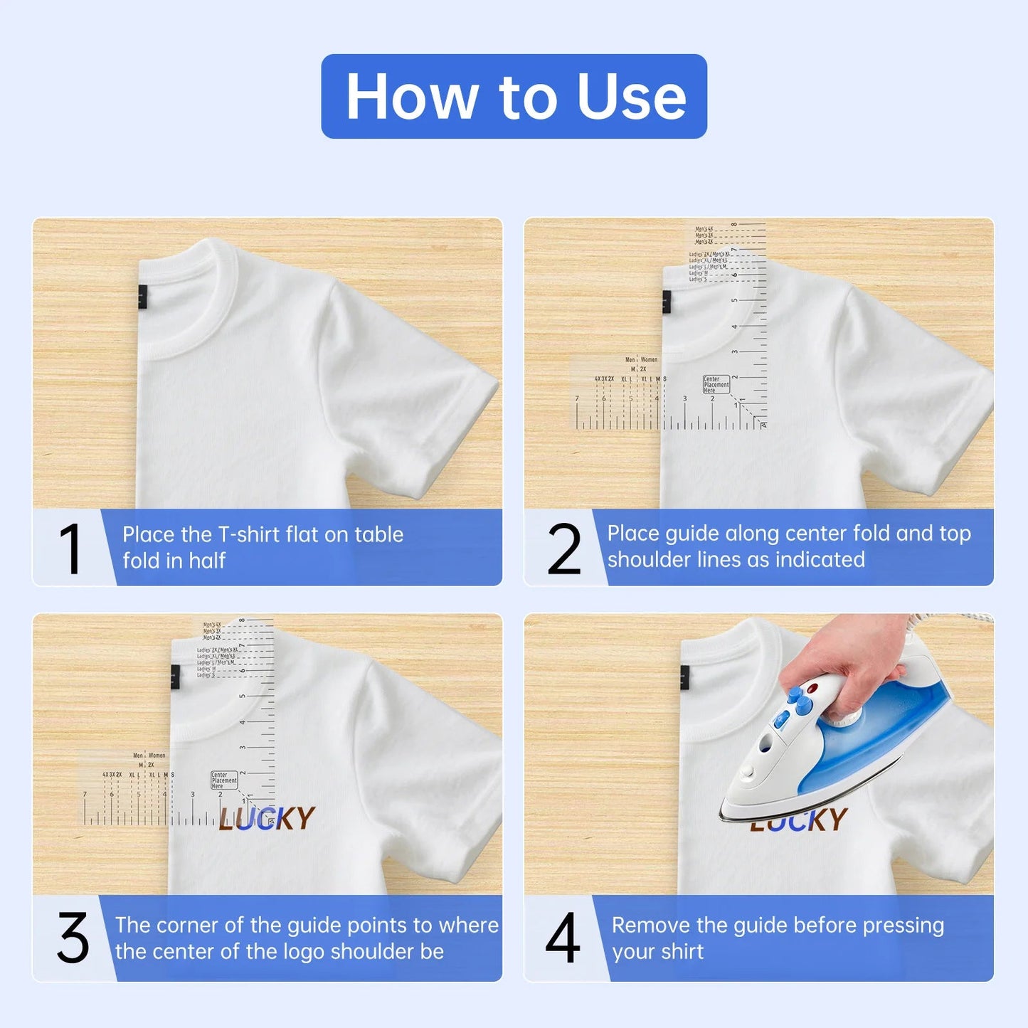 AlignFlow – Acrylic T-Shirt Ruler & Logo Placement Guide