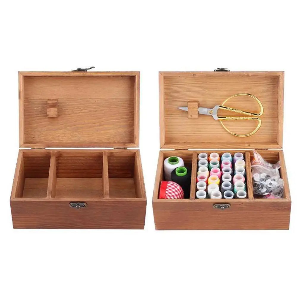 SewTreasures – Vintage Wooden Sewing Storage Box