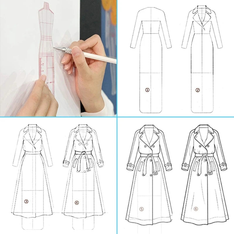 StitchFashion – 4 Piece Fashion Illustration Ruler Set