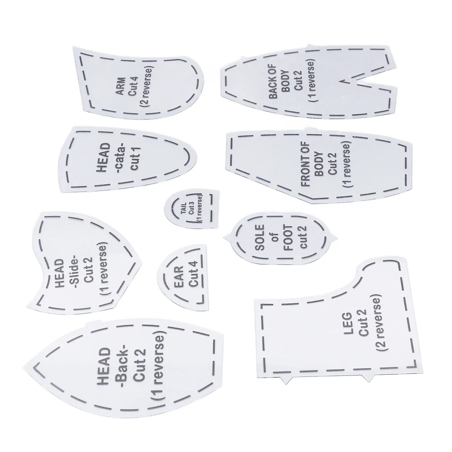 QuiltBear – Acrylic Bear Template Ruler Set
