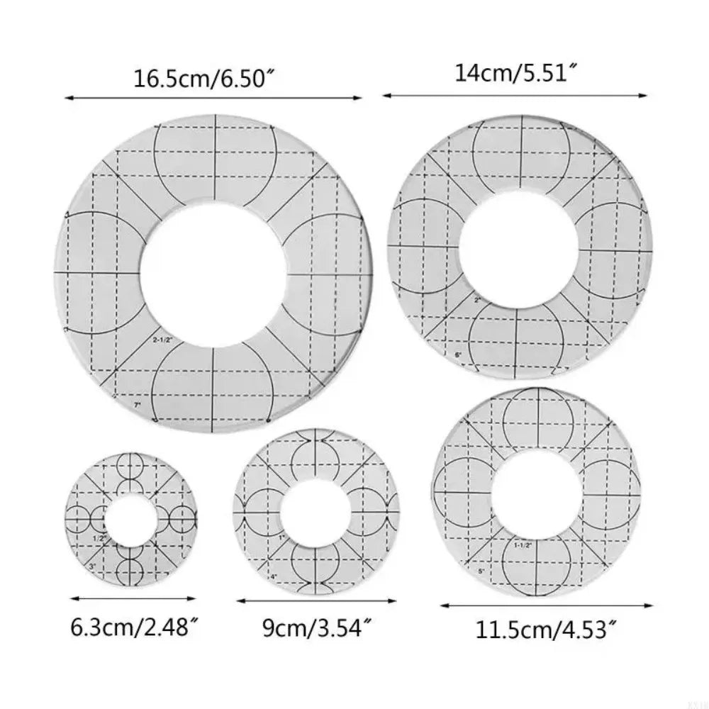 StitchCircle – Acrylic Patchwork Ruler Set