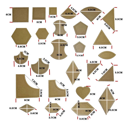 AllShapes – 54pcs Quilting Template Set
