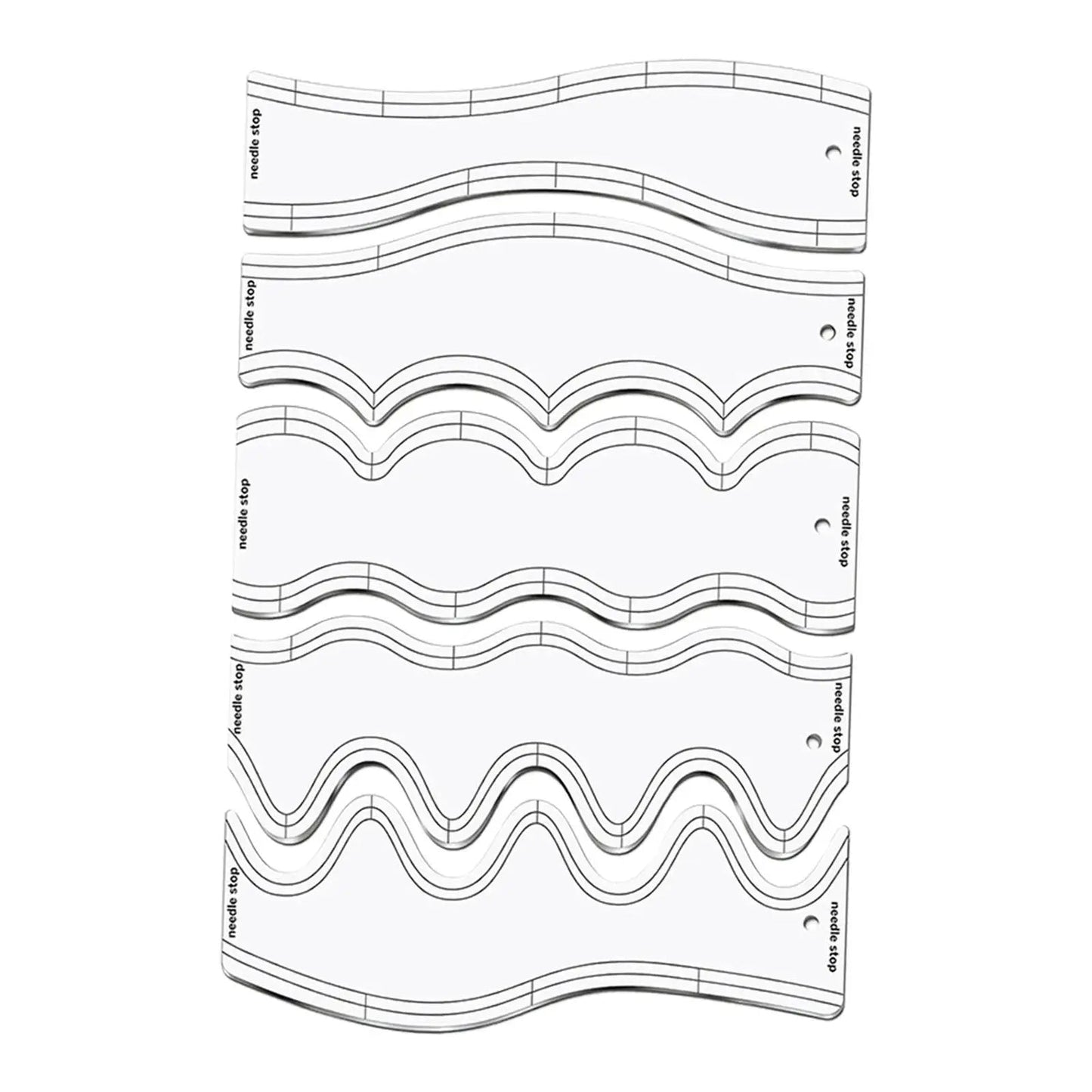 WaveStitch – 5pcs Quilting Ruler Set