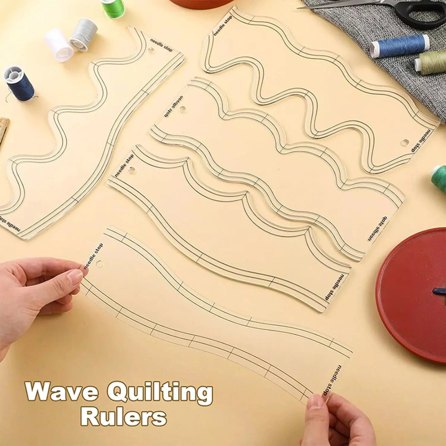 WaveStitch – 5pcs Quilting Ruler Set
