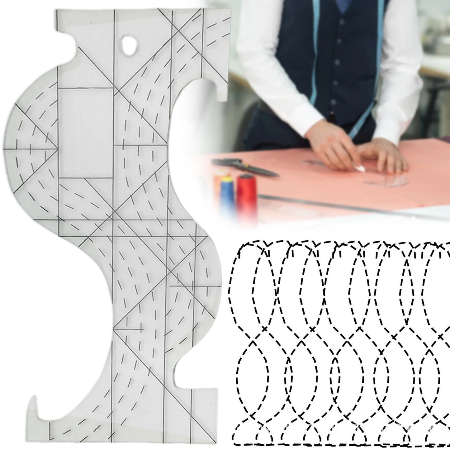 CurvyQuilt – Transparent Quilting Template Ruler