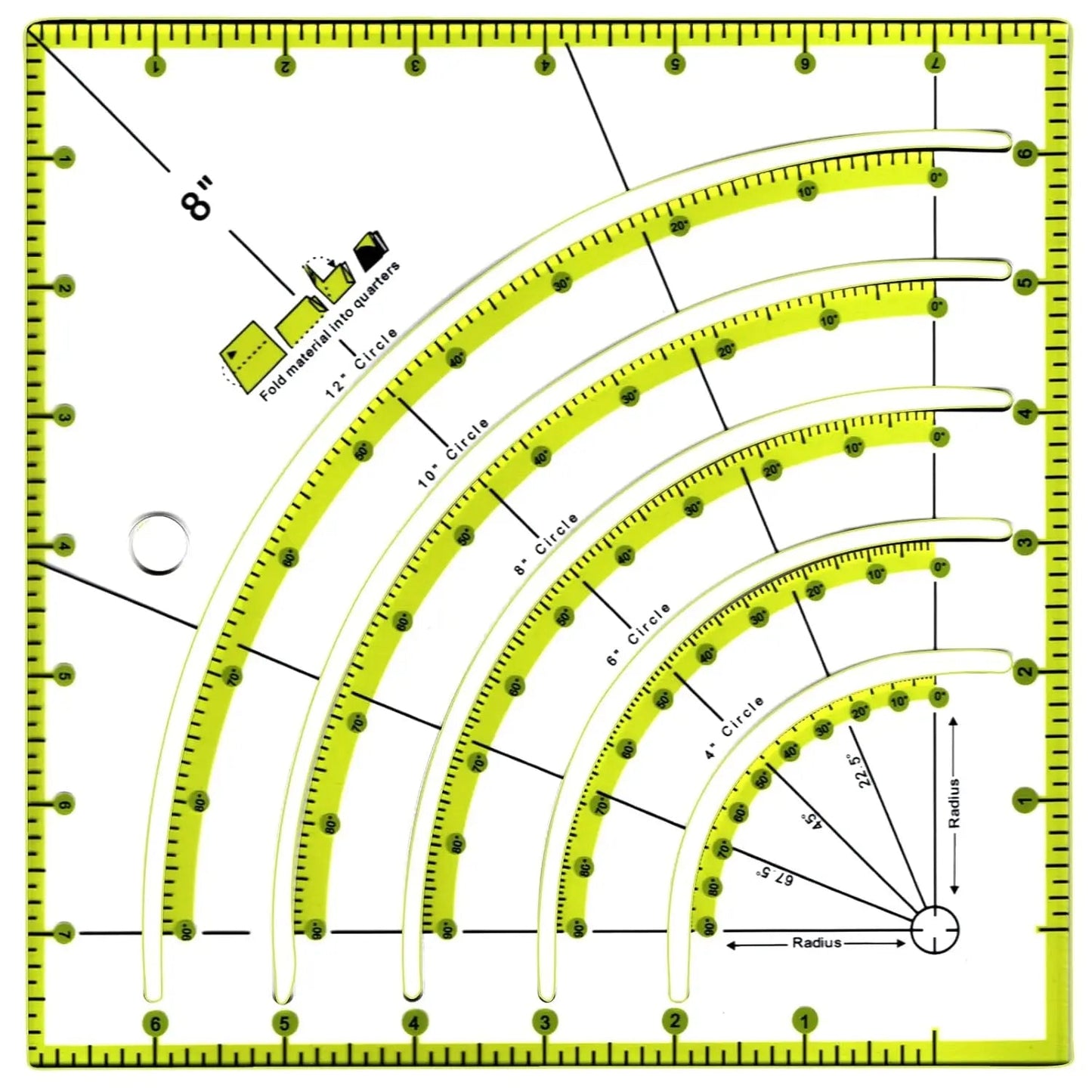 QuiltBox – 8 Inch Acrylic Quilting Ruler