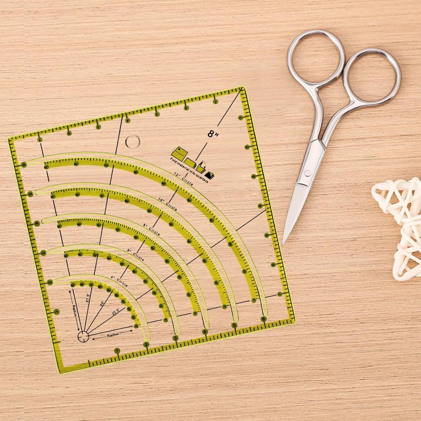QuiltBox – 8 Inch Acrylic Quilting Ruler – thecraftyculture