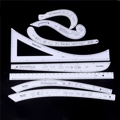 Patterness – 8PCS Acrylic French Curve Ruler Set