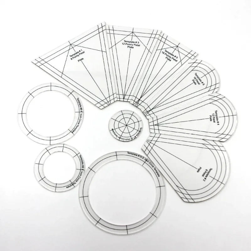 Quiltorious – 10PCS Acrylic Quilting Template Set