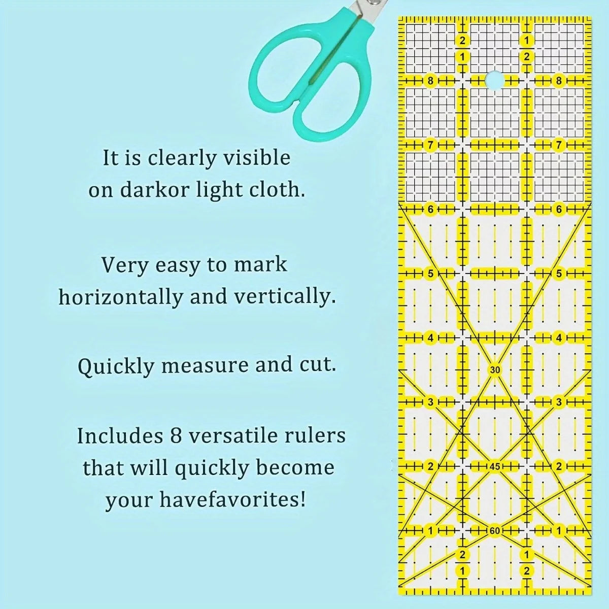 StitchSphere – 7 Piece Acrylic Quilting Ruler Kit